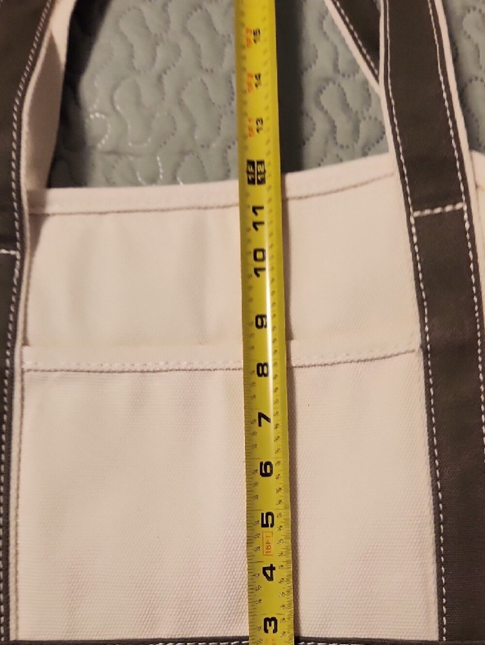Lands' End Cream Canvas Tote with Brown Trim - Picture 5 of 11